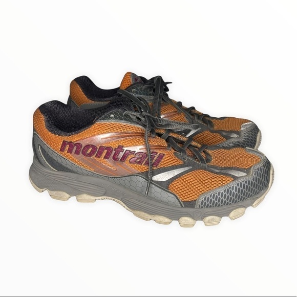 Montrail Orange Gray FluidPost Lace Up Trail Running Sneakers Size 9 - Picture 1 of 7